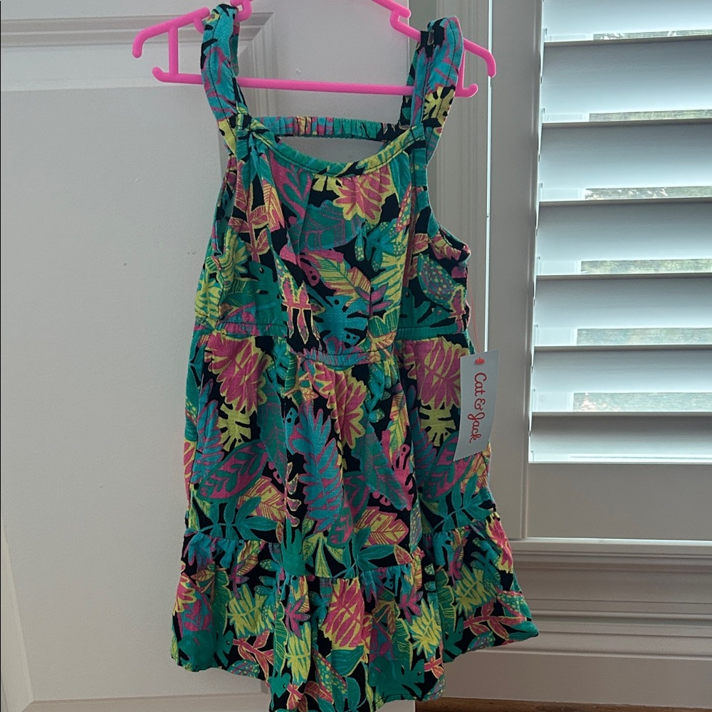 Cat & Jack Vibrant Leaf Print Dress